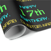 おもしろいデジタルコンピューティングをテーマにした17誕生日 ラッピングペーパー (ロールコーナー)