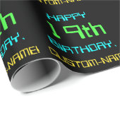 おもしろいデジタルコンピューティングをテーマにした19誕生日 ラッピングペーパー (ロールコーナー)