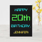おもしろいデジタルコンピューティングをテーマにした20誕生日 カード (黄色い花)