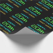 おもしろいデジタルコンピューティングをテーマにした20誕生日 ラッピングペーパー (角)