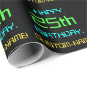 おもしろいデジタルコンピューティングをテーマにした25誕生日 ラッピングペーパー (ロールコーナー)