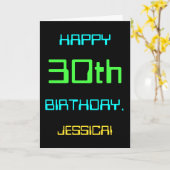 おもしろいデジタルコンピューティングをテーマにした30歳の誕生日 カード (黄色い花)