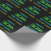 おもしろいデジタルコンピューティングをテーマにした30歳の誕生日 ラッピングペーパー (角)