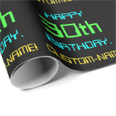 おもしろいデジタルコンピューティングをテーマにした30歳の誕生日 ラッピングペーパー (ロールコーナー)