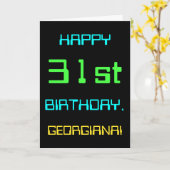 おもしろいデジタルコンピューティングをテーマにした31誕生日 カード (黄色い花)