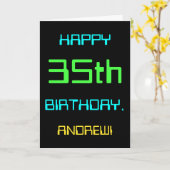 おもしろいデジタルコンピューティングをテーマにした35誕生日 カード (黄色い花)