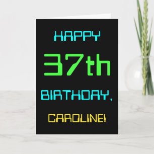 おもしろいデジタルコンピューティングをテーマにした37誕生日 カード