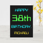 おもしろいデジタルコンピューティングをテーマにした38誕生日 カード (黄色い花)