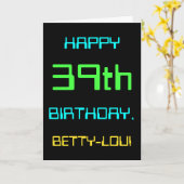 おもしろいデジタルコンピューティングをテーマにした39誕生日 カード (黄色い花)