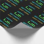 おもしろいデジタルコンピューティングをテーマにした4歳の誕生日 ラッピングペーパー (角)