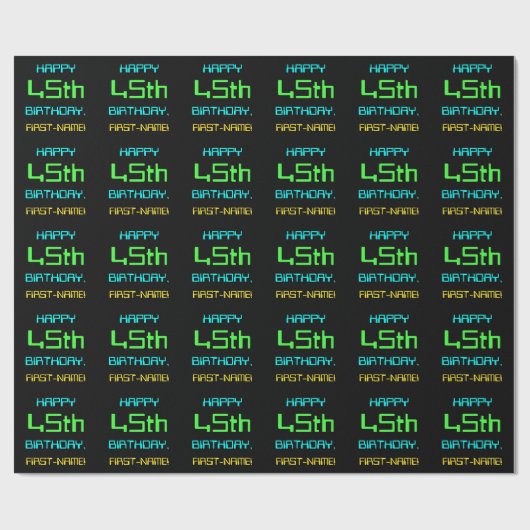 おもしろいデジタルコンピューティングをテーマにした45誕生日 ラッピングペーパー (フラット)