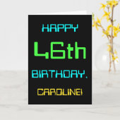 おもしろいデジタルコンピューティングをテーマにした46誕生日 カード (黄色い花)