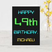 おもしろいデジタルコンピューティングをテーマにした49誕生日 カード (黄色い花)