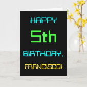 おもしろいデジタルコンピューティングをテーマにした5誕生日 カード (黄色い花)