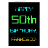 おもしろいデジタルコンピューティングをテーマにした50誕生日 (正面)