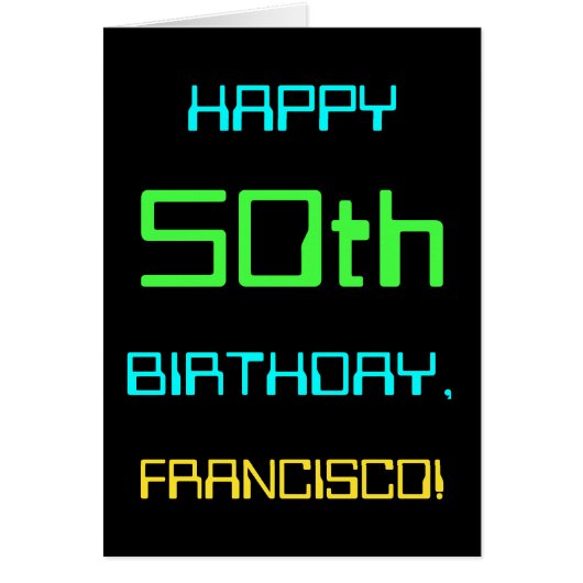 おもしろいデジタルコンピューティングをテーマにした50誕生日 (正面)