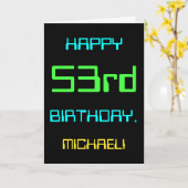 おもしろいデジタルコンピューティングをテーマにした53誕生日 カード (黄色い花)