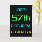 おもしろいデジタルコンピューティングをテーマにした57誕生日 カード (黄色い花)