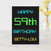 おもしろいデジタルコンピューティングをテーマにした59誕生日 カード (黄色い花)