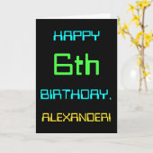 おもしろいデジタルコンピューティングをテーマにした6誕生日 カード (黄色い花)