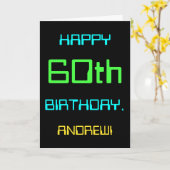 おもしろいデジタルコンピューティングをテーマにした60誕生日 カード (黄色い花)