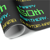 おもしろいデジタルコンピューティングをテーマにした60誕生日 ラッピングペーパー (ロールコーナー)