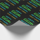 おもしろいデジタルコンピューティングをテーマにした66誕生日 ラッピングペーパー (角)