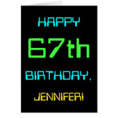 おもしろいデジタルコンピューティングをテーマにした67誕生日 (正面)