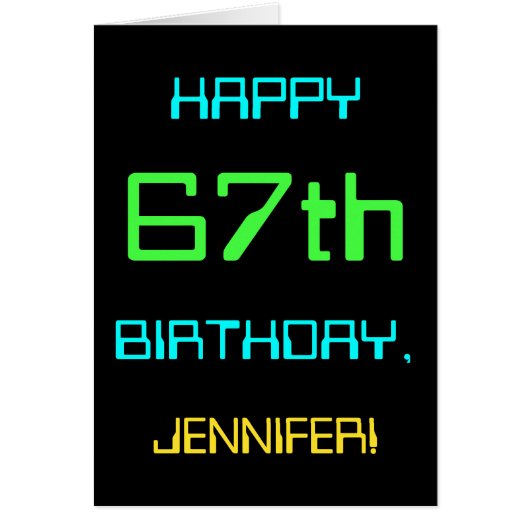 おもしろいデジタルコンピューティングをテーマにした67誕生日 (正面)