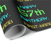 おもしろいデジタルコンピューティングをテーマにした67誕生日 ラッピングペーパー (ロールコーナー)