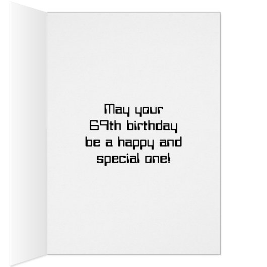 おもしろいデジタルコンピューティングをテーマにした69誕生日 (内側 (右))