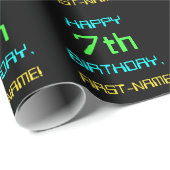 おもしろいデジタルコンピューティングをテーマにした7誕生日 ラッピングペーパー (ロールコーナー)