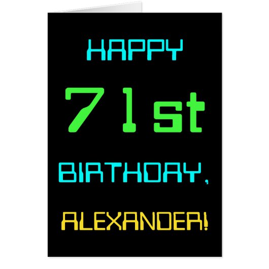 おもしろいデジタルコンピューティングをテーマにした71誕生日 (正面)