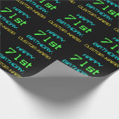 おもしろいデジタルコンピューティングをテーマにした71誕生日 ラッピングペーパー (角)