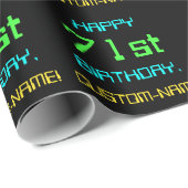 おもしろいデジタルコンピューティングをテーマにした71誕生日 ラッピングペーパー (ロールコーナー)