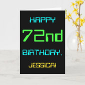 おもしろいデジタルコンピューティングをテーマにした72誕生日 カード (黄色い花)