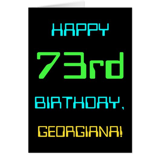 おもしろいデジタルコンピューティングをテーマにした73誕生日 (正面)