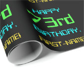 おもしろいデジタルコンピューティングをテーマにした73誕生日 ラッピングペーパー (ロールコーナー)