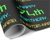 おもしろいデジタルコンピューティングをテーマにした74誕生日 ラッピングペーパー (ロールコーナー)