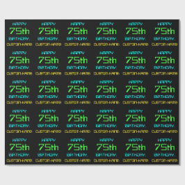 おもしろいデジタルコンピューティングをテーマにした75誕生日 ラッピングペーパー