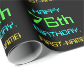 おもしろいデジタルコンピューティングをテーマにした76誕生日 ラッピングペーパー (ロールコーナー)