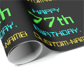 おもしろいデジタルコンピューティングをテーマにした77誕生日 ラッピングペーパー (ロールコーナー)