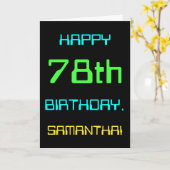 おもしろいデジタルコンピューティングをテーマにした78誕生日 カード (黄色い花)