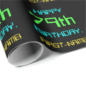 おもしろいデジタルコンピューティングをテーマにした79誕生日 ラッピングペーパー (ロールコーナー)