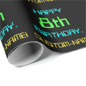 おもしろいデジタルコンピューティングをテーマにした8誕生日 ラッピングペーパー (ロールコーナー)