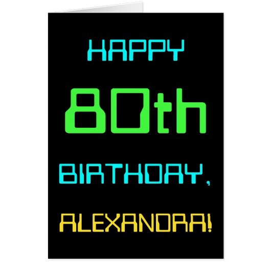 おもしろいデジタルコンピューティングをテーマにした80誕生日 (正面)