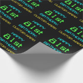 おもしろいデジタルコンピューティングをテーマにした81誕生日 ラッピングペーパー (角)