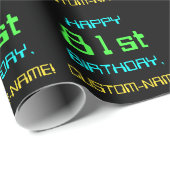 おもしろいデジタルコンピューティングをテーマにした81誕生日 ラッピングペーパー (ロールコーナー)