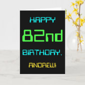 おもしろいデジタルコンピューティングをテーマにした82誕生日 カード (黄色い花)