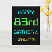 おもしろいデジタルコンピューティングをテーマにした83誕生日 カード (黄色い花)